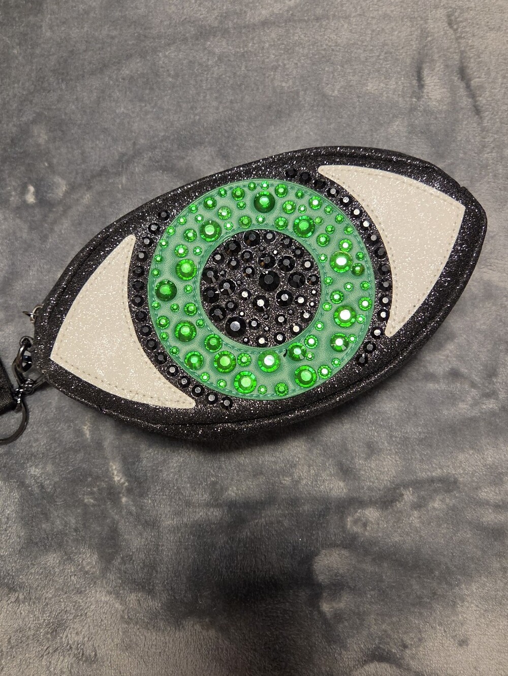BBW Green Rhinestone Third Eye Wristlet Bag